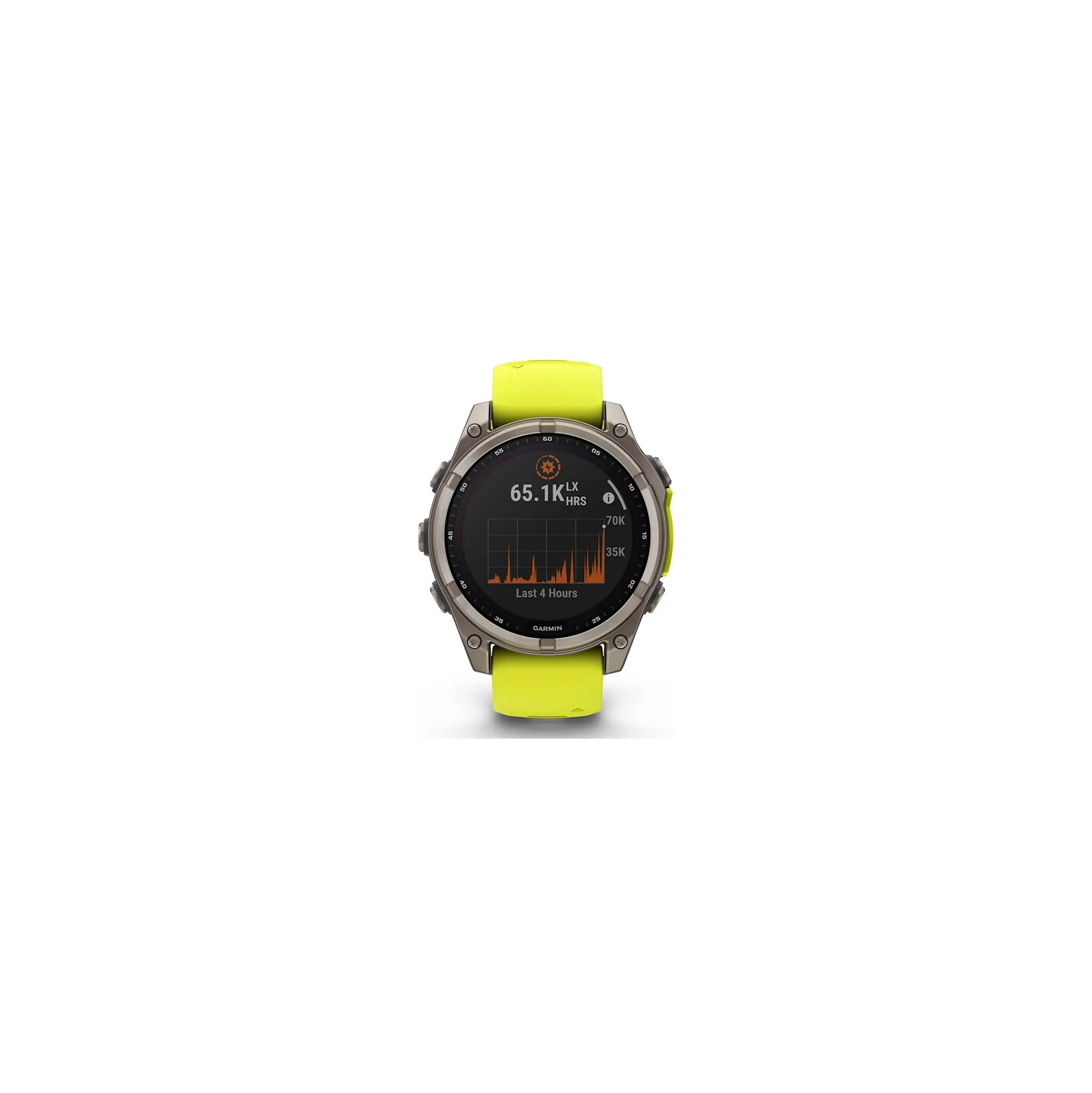 Fotografie 9 - Chytré hodinky Garmin fēnix 8 51 mm Solar Sapphire Titanium Amp Yellow/Graphite Silicone Band