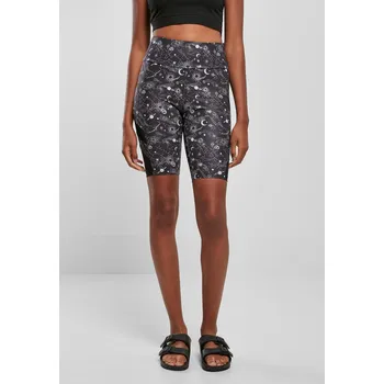 Dámské kraťasy Dámské kraťasy High Waist Tech Mesh AOP Cycle Shorts blackuniverse Urban Classics šedá | hnědá 2854336