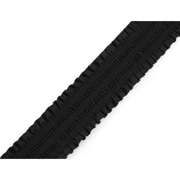 Galanterie Pruženka řasená šíře 48 mm, barva 2 černá