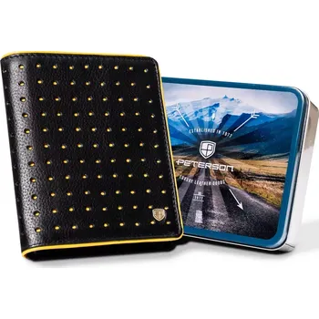 Peněženka Peterson Pánská peněženka v dárkové krabici - PTN 303.03 BL+YELLOW RFID