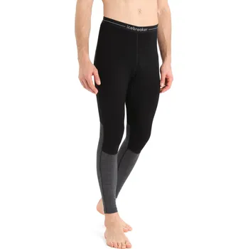 Pánské termoprádlo Pánské spodky ICEBREAKER Mens ZoneKnit 260 Leggings, Black/Jet Heather/Cb velikost: S