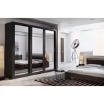 Šatní skříň 02 ARTI 250 černá zrcadlo