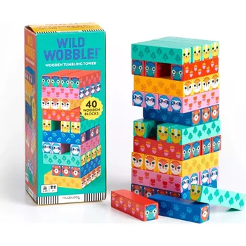 Dětské zboží Mudpuppy Dřevěná hra Jenga Zvířata v přírodě