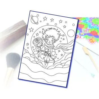 Radost v písku Šablona na pískování Malý Princ s růží Varianta: A3 (297 x 420 mm)