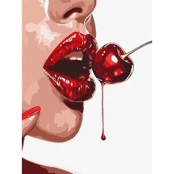 Set školních potřeb Malowanie po numerach - Słodka wiśnia 30x40cm