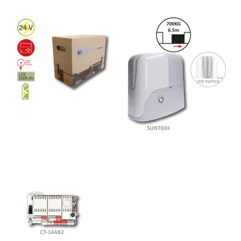 Pohon brány SUN7024 pohon pro posuvnou bránu do 700 kg, 24 V, 34 Nm, 500 W, 1x SUN7024, 1x elektronika CT-14A