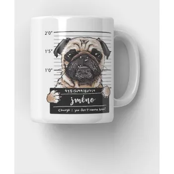 Hrnek s Mopsem se jménem - Oranžová