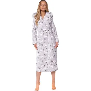 Dámský župan Dámský župan Winter šedý s bílými soby L