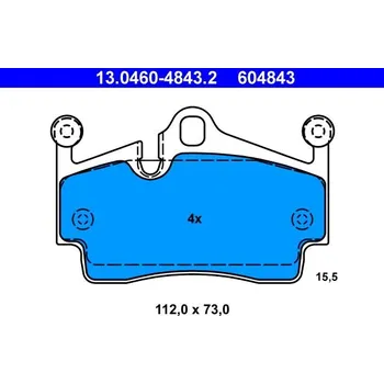 Brzdová destička Sada brzdových destiček, kotoučová brzda ATE 13.0460-4843.2