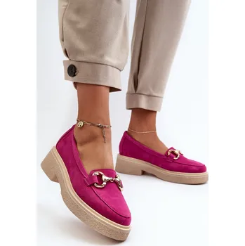 Dámské mokasíny Zazoo 3429 Zamszové Dámské Mokasíny S Ozdobou Barva: Růžová, Velikost: 37