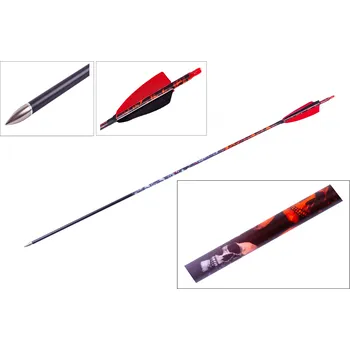 Goodgoods dekor lebky šíp 28" průměr 7 mm červené krocaní peří 1ks 20413