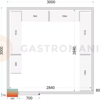 Chlazení Panely ke stavebnicovým boxům s 80 mm izolací | TEFCOLD, CR 300x300x220