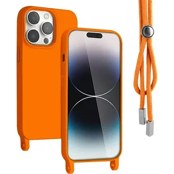 Pouzdro na mobilní telefon Jelly Case Pouzdro Rope Case na Samsung A34 5G na krk - oranžové