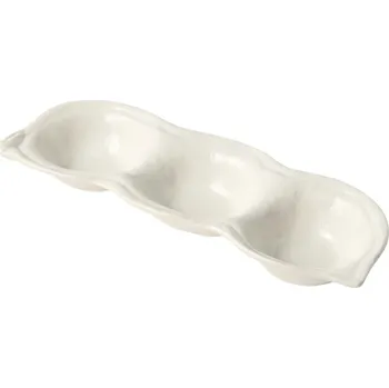 Omáčník Miska na omáčku TRIPLE POD, bílá, keramika, MIJ