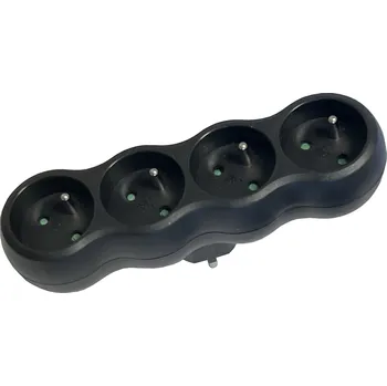 Prodlužovací kabel Konnoc DX-FB04 rozbočka 4x kulatá v řadě černá 434012,10