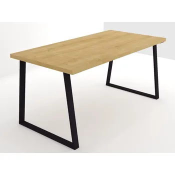 Jídelní stůl EGGER Hamilton podnož KONKÁVNÍ černá 140 x 80 cm