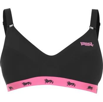 Dámské spodní prádlo dámská podprsenka LONSDALE - BLACK/FLUO PINK - 36DD (80DD) (Lonsdale Crop Top Ladies)