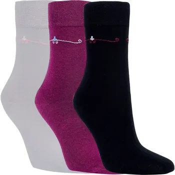 Ponožky zdravotní bavlněné 1204524, jednobarevné, jemný svěr, dámské, 3 páry, vel. 39-42