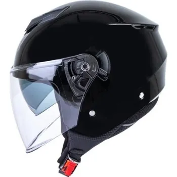 Helma na motorku MAXX OF 852 JET Skútrová helma otevřená s plexi a sluneční clonou černá Velikost.: XL