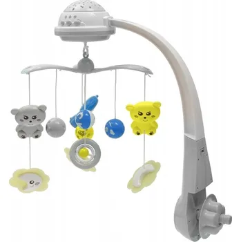 Baby Mix Kolotoč nad postýlku se světelným projektorem, šedý