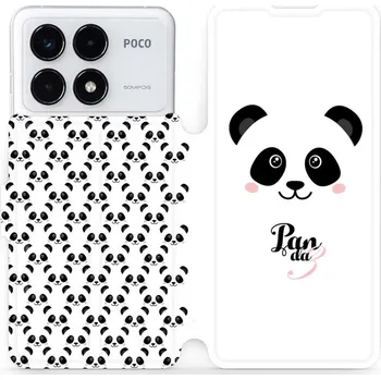Pouzdro na mobilní telefon Flipové pouzdro Mobiwear - Xiaomi Poco F6 Pro 5G - M030P Panda Amálka (Knížkové flip pouzdro, obal, kryt na mobil Xiaomi Poco F6 Pro 5G - M030P Panda Amálka, materiál Umělá kůže + TPU - ochrana 360°, stojánek, silikonová vanička, magnetické zavírání)