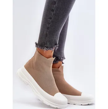 Dámské kozačky Dámské návleky na boty Ilanae Barva: Béžová, Velikost: 40