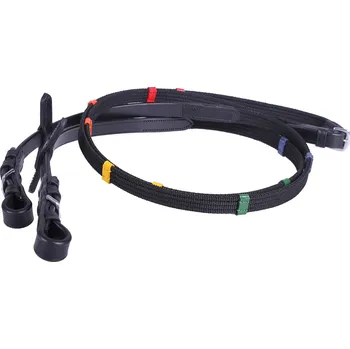 Bavlněné otěže QHP - s barevnými zarážkami, černá, Full