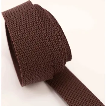 Polypropylenový popruh - tmavě hnědá - šíře 2,5 cm