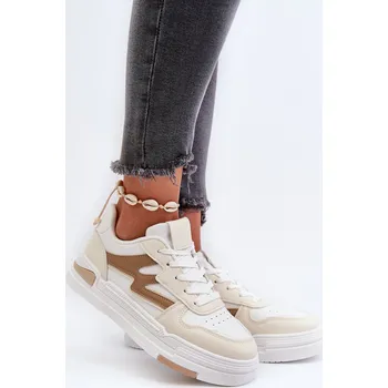 Dámské tenisky Dámské tenisky na platformě z ekologické kůže Lynnette Barva: Béžová, Velikost: 38