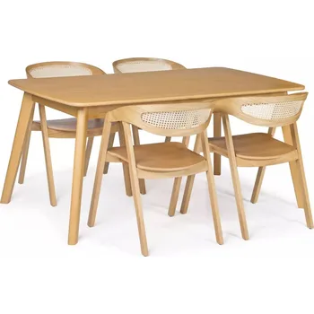 Jídelní set MI-KO Jídelní set stůl Apollo + židle Guru dub opěrka výplet