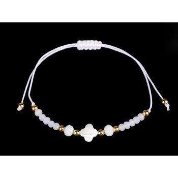 Náramek Náramek shamballa s perletí a broušenými korálky Varianta: 1 bílá, Balení: 1 ks