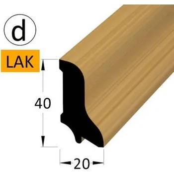 soklová lišta NOVÁK Podlahová - soklová lišta 40x20 dýha dub lak, 2,4m 4483