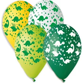 Balónky s potiskem 5ks OBYČ. Dinosaurus