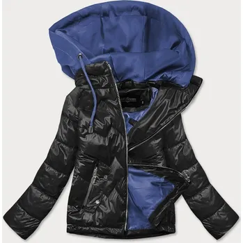 Dámská cargo bunda Černomodrá dámská bunda s kapucí E473 BH FOREVER, odstíny modré XXL (44)