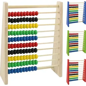 Dětské počítadlo Dřevěné počítadlo s barevnými kuličkami modré
