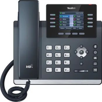 Stolní telefon Yealink SIP-T44U SIP telefon, 320x240, grafický 2,8" displej, 2x RJ45 10/100/1000 Mbps, 2xUSB, bez adaptéru