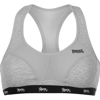 Podprsenka dámská sportovní podprsenka LONSDALE - GREY MARL - 34DD (75DD) (Lonsdale Crop Top Ladies)