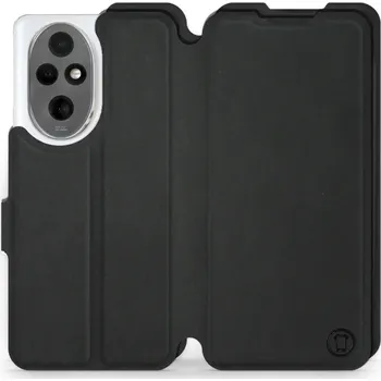 Pouzdro na mobilní telefon Flipové pouzdro Mobiwear Semiš - Honor 200 - Černé (Knížkové semišové flip pouzdro, obal, kryt na mobil Honor 200 - Černé, materiál semiš + TPU, ochrana 360°, stojánek, silikonová vanička, magnetické zavírání)