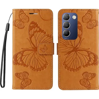 Pouzdro na mobilní telefon Big Butterfly knížkové pouzdro na Vivo V40 SE 4G/5G - žluté