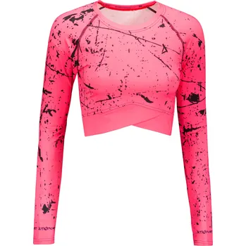 Dámské tričko Dámský funkční crop top s dlouhým rukávem premium ALTISPORT VOJ/ALW034TR04 FLUO PINK XS