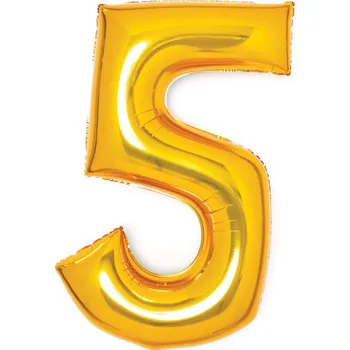Balónek Balónek fóliový narozeniny číslo 5 zlatý 66 cm Amscan 9913210