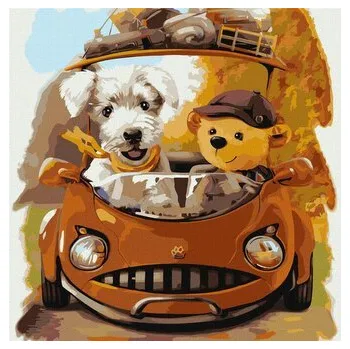 Set školních potřeb Malowanie po numerach - Przyjazna podróż 40x40cm