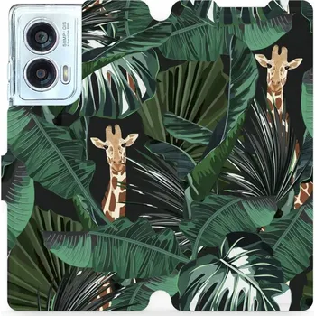 Pouzdro na mobilní telefon Flipové pouzdro Mobiwear - Motorola Edge 50 Fusion - VP06P Žirafky (Knížkové flip pouzdro, obal, kryt na mobil Motorola Edge 50 Fusion - VP06P Žirafky, materiál Umělá kůže + TPU - ochrana 360°, stojánek, silikonová vanička, magnetické zavírání)