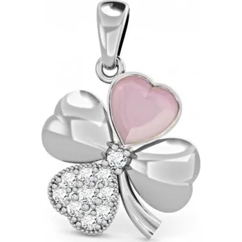 Přívěsek Couple, Přívěsek Chance – bílé zlato, zirkony a růžová perleť, 585-66-2-0249.1B00.0.00.078.23