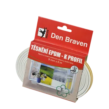 DEBBEX Těsnicí profily z EPDM pryže D, 9 mm × 6 mm, délka 100 m 100 m bílá