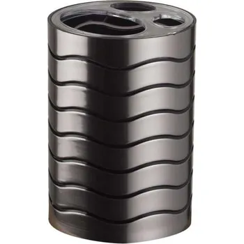 Držák na kartáček LINES – držák na zubní kartáčky – stříbrná – BISK 06326