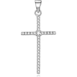 Beneto Stříbrný přívěsek se zirkony Křížek AGH139L + 2 měsíce na vrácení zboží