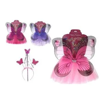 Karnevalový kostým Skrzydełka motylka ze spódniczką i akcesoriami MIX