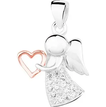 Přívěsek Stříbrný přívěsek anděl se srdíčkem