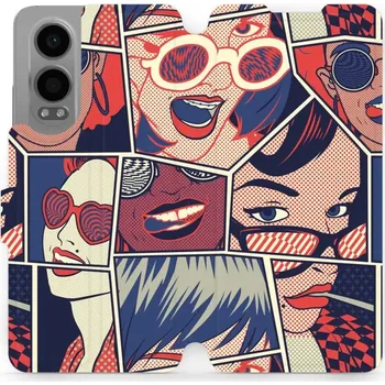 Pouzdro na mobilní telefon Flipové pouzdro Mobiwear - OnePlus Nord CE 4 Lite 5G - VP18P Komiks (Knížkové flip pouzdro, obal, kryt na mobil OnePlus Nord CE 4 Lite 5G - VP18P Komiks, materiál Umělá kůže + TPU - ochrana 360°, stojánek, silikonová vanička, magnetické zavírání)